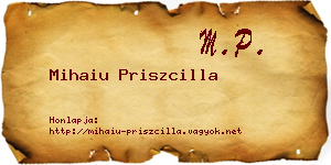 Mihaiu Priszcilla névjegykártya